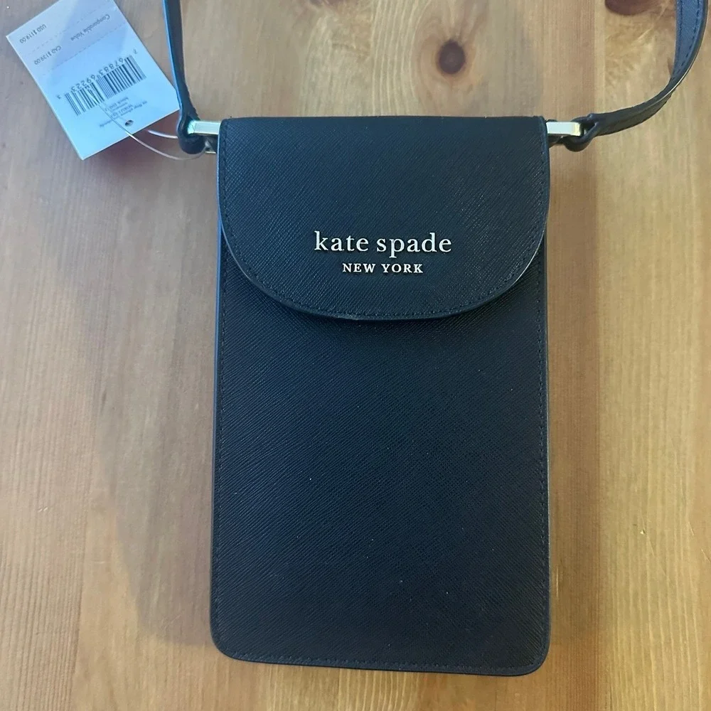 NEW Kate Spade New York Cameron NS Flap Phone Crossbody Black WIRU1357 Bag